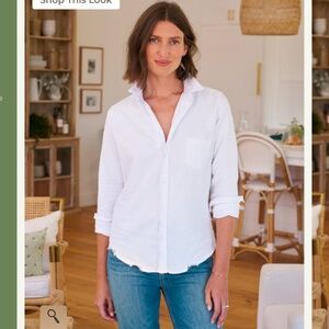 Frank & Eileen Barry Burton Down - White Denim